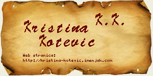 Kristina Kotević vizit kartica